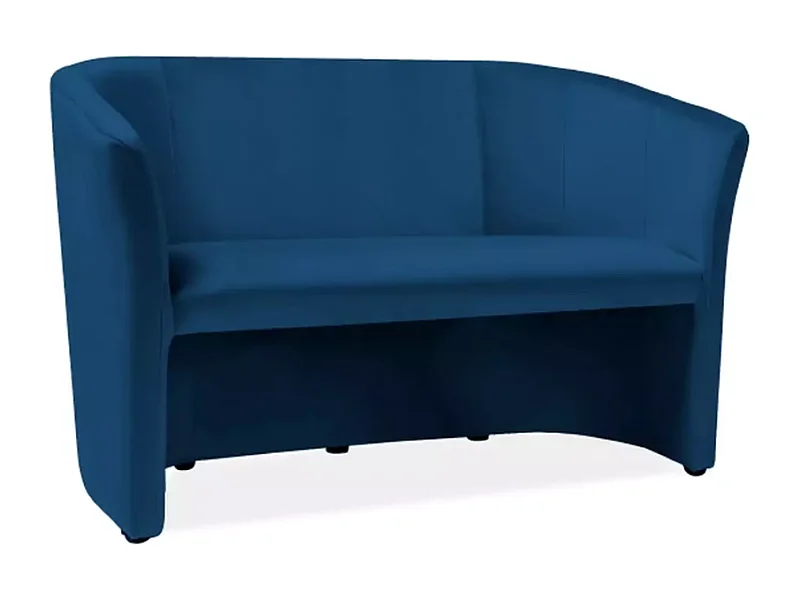 Canapé cabriolet élégant TISSO velours bleu 2 places