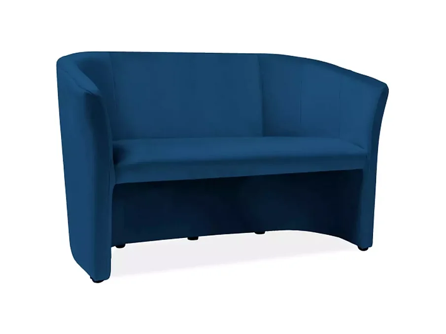 Canapé cabriolet élégant TISSO velours bleu 2 places