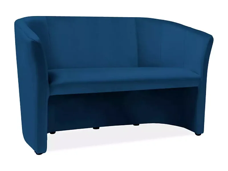 Canapé cabriolet élégant TISSO velours bleu 2 places