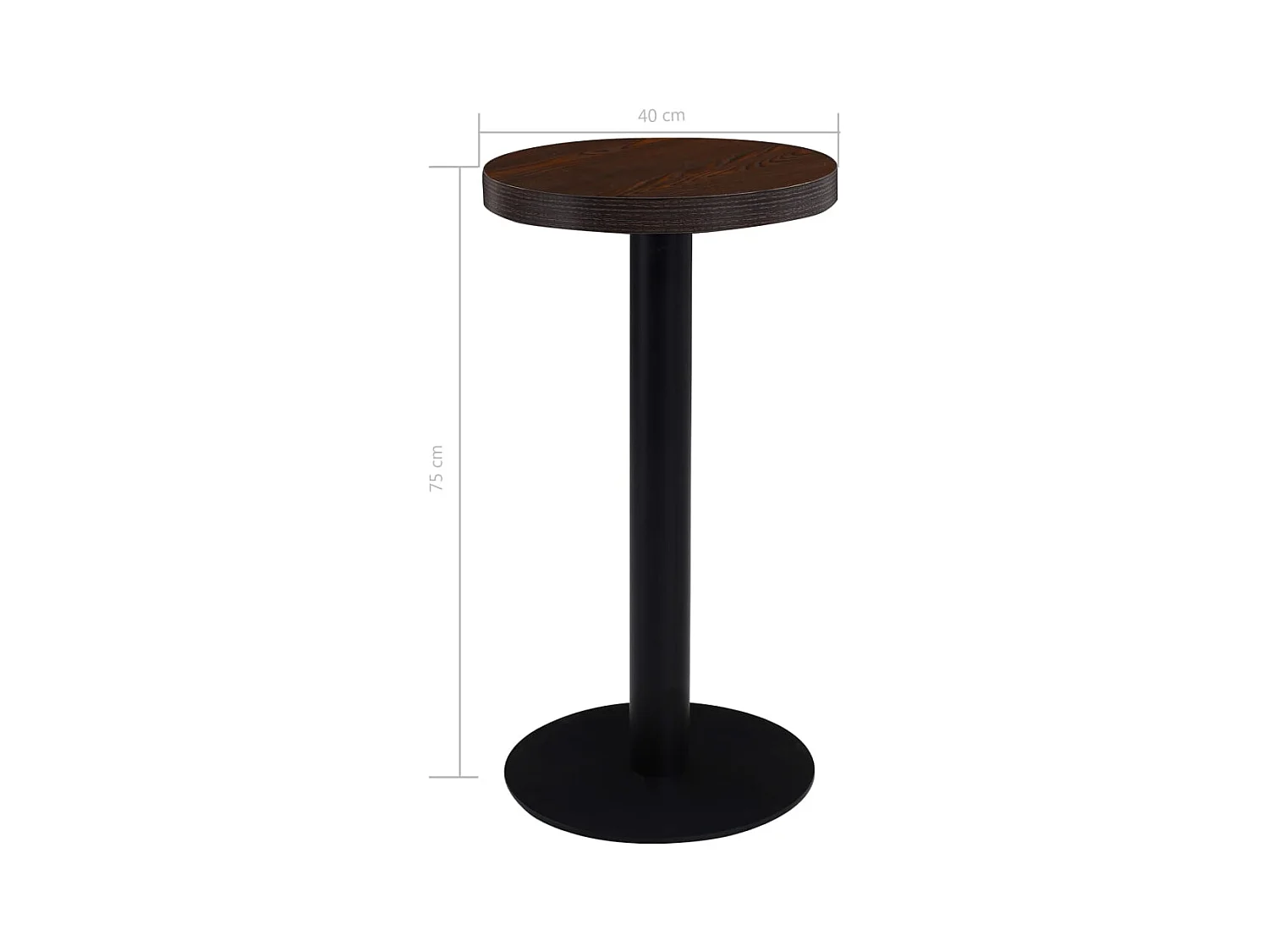 Table de bistro Marron foncé 40 cm MDF FR315768