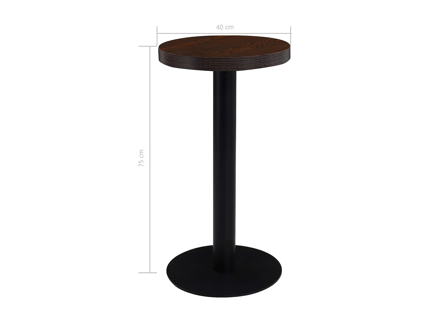 Table de bistro Marron foncé 40 cm MDF FR315768