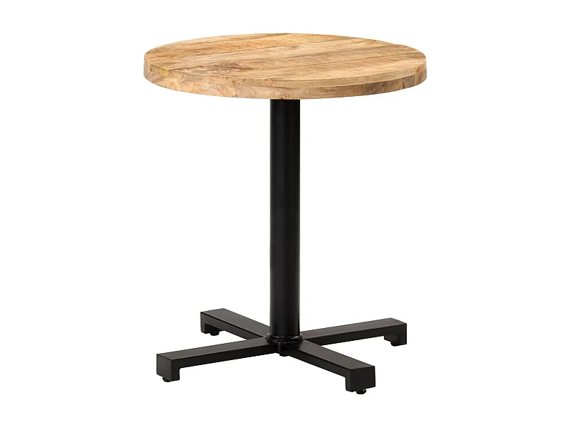 Table de bistro Ronde Ø70x75 cm Bois de manguier brut FR620402