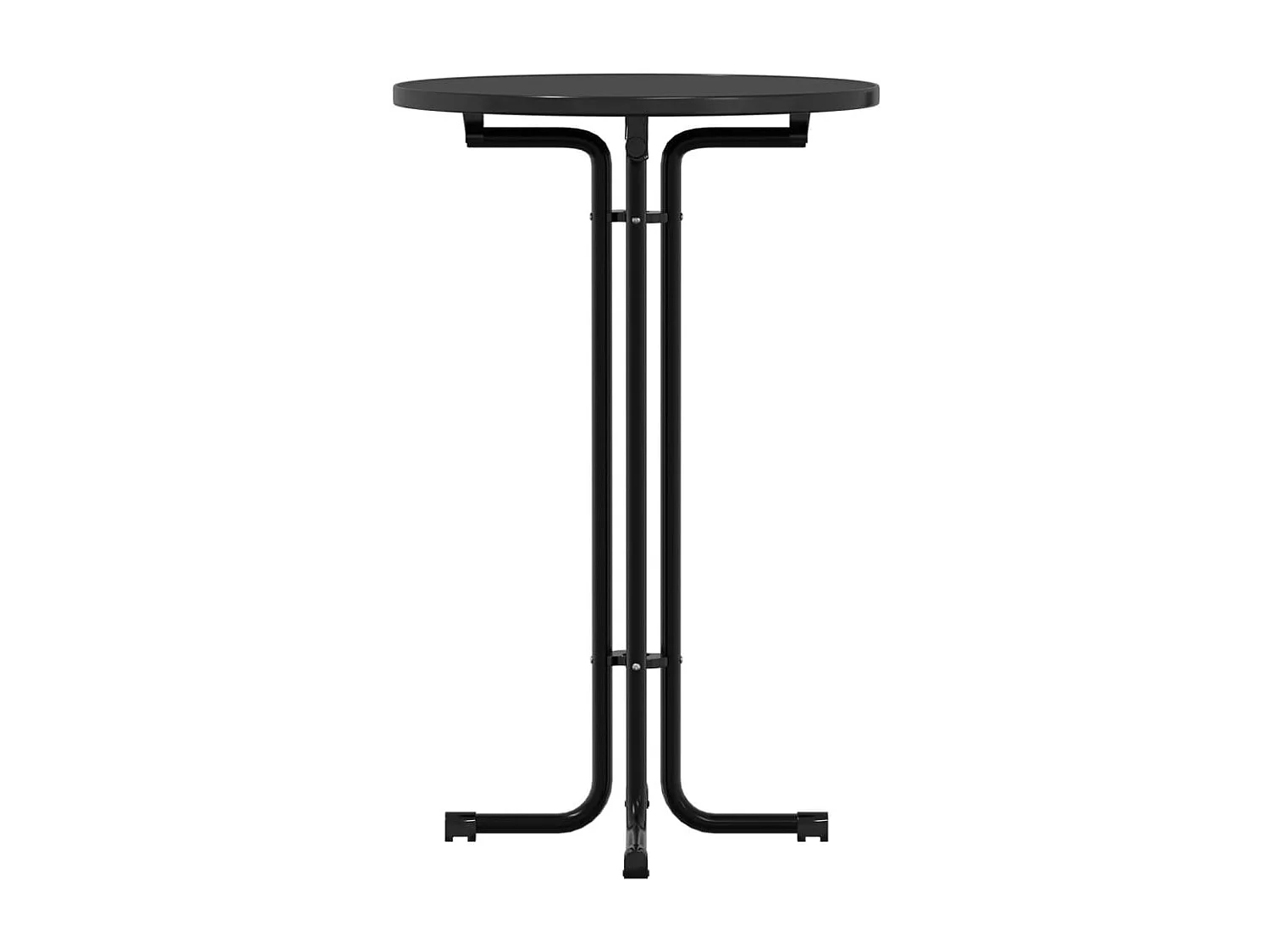 Mesa alta de comedor madera ingeniería y acero negro Ø70x110 cm ES316968