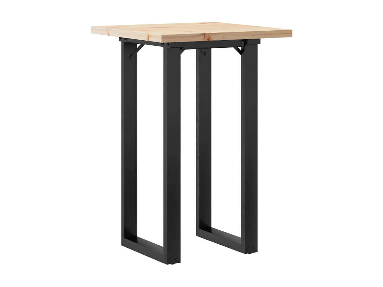 Table à manger cadre en O 50x50x75,5cm bois de pin massif fonte FR619172
