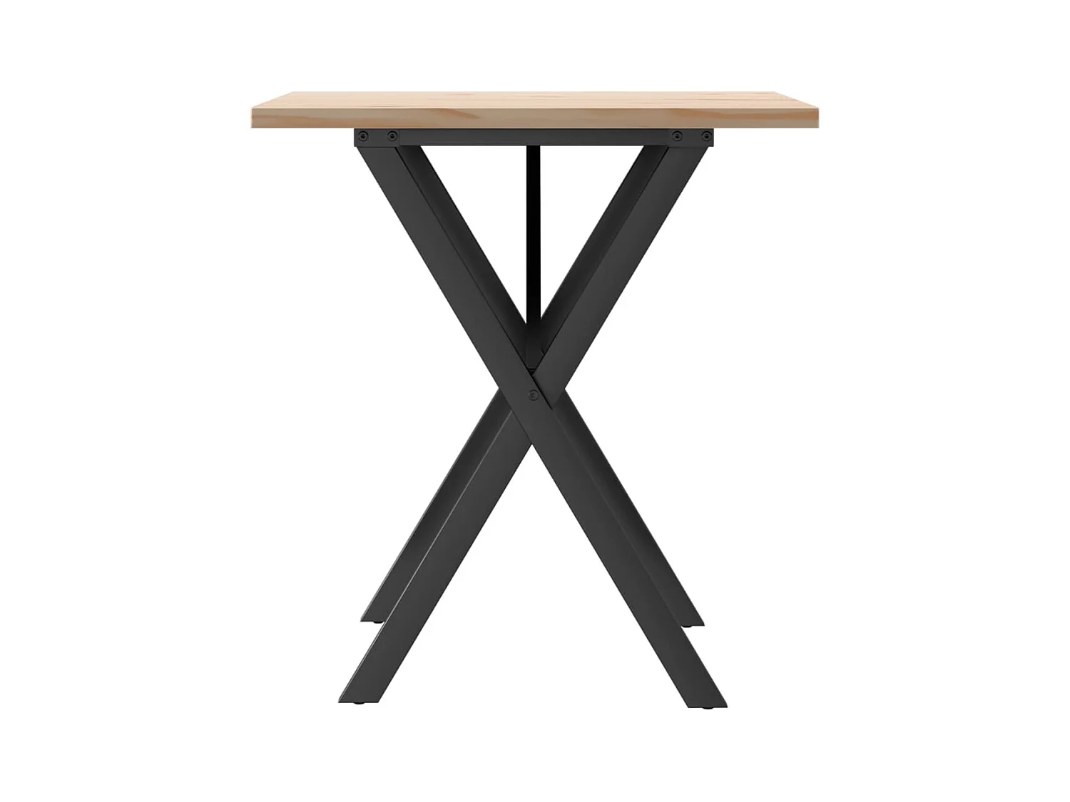 Mesa comedor marco X madera maciza pino y hierro 70x70x75,5 cm ES500986