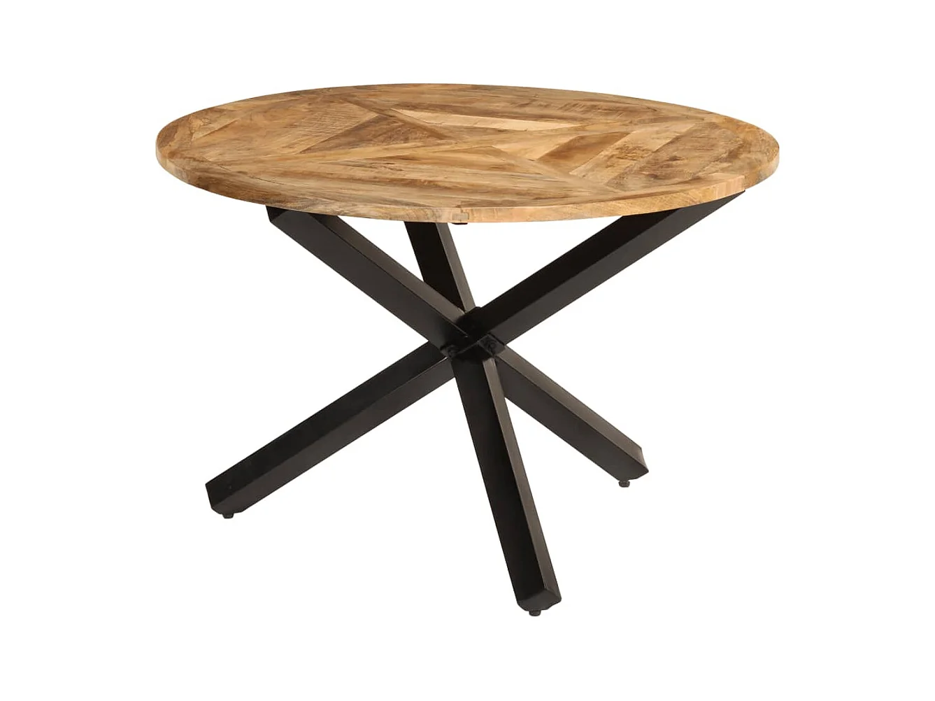 Mesa de comedor madera maciza de mango sin tratar Ø110x75 cm ES127593