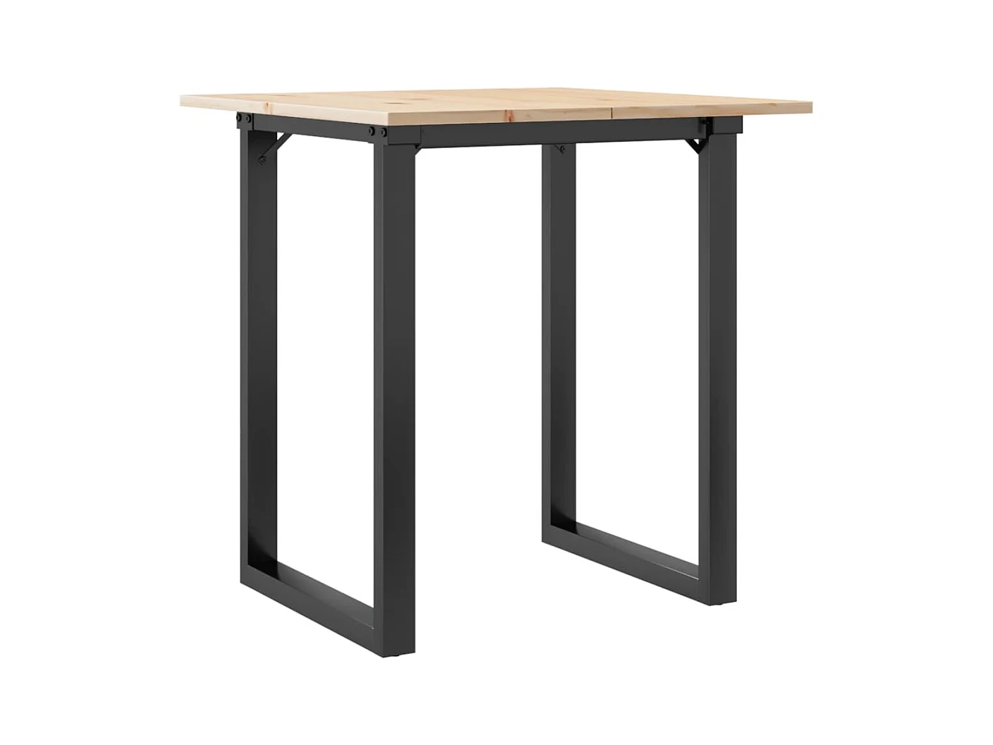 Mesa de comedor marco O madera maciza pino y hierro 70x70x75 cm ES513552