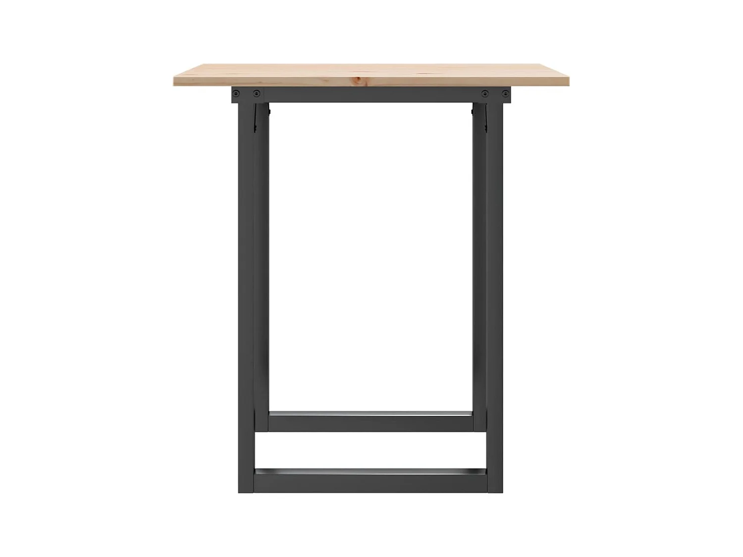 Mesa de comedor marco O madera maciza pino y hierro 70x70x75 cm ES513552