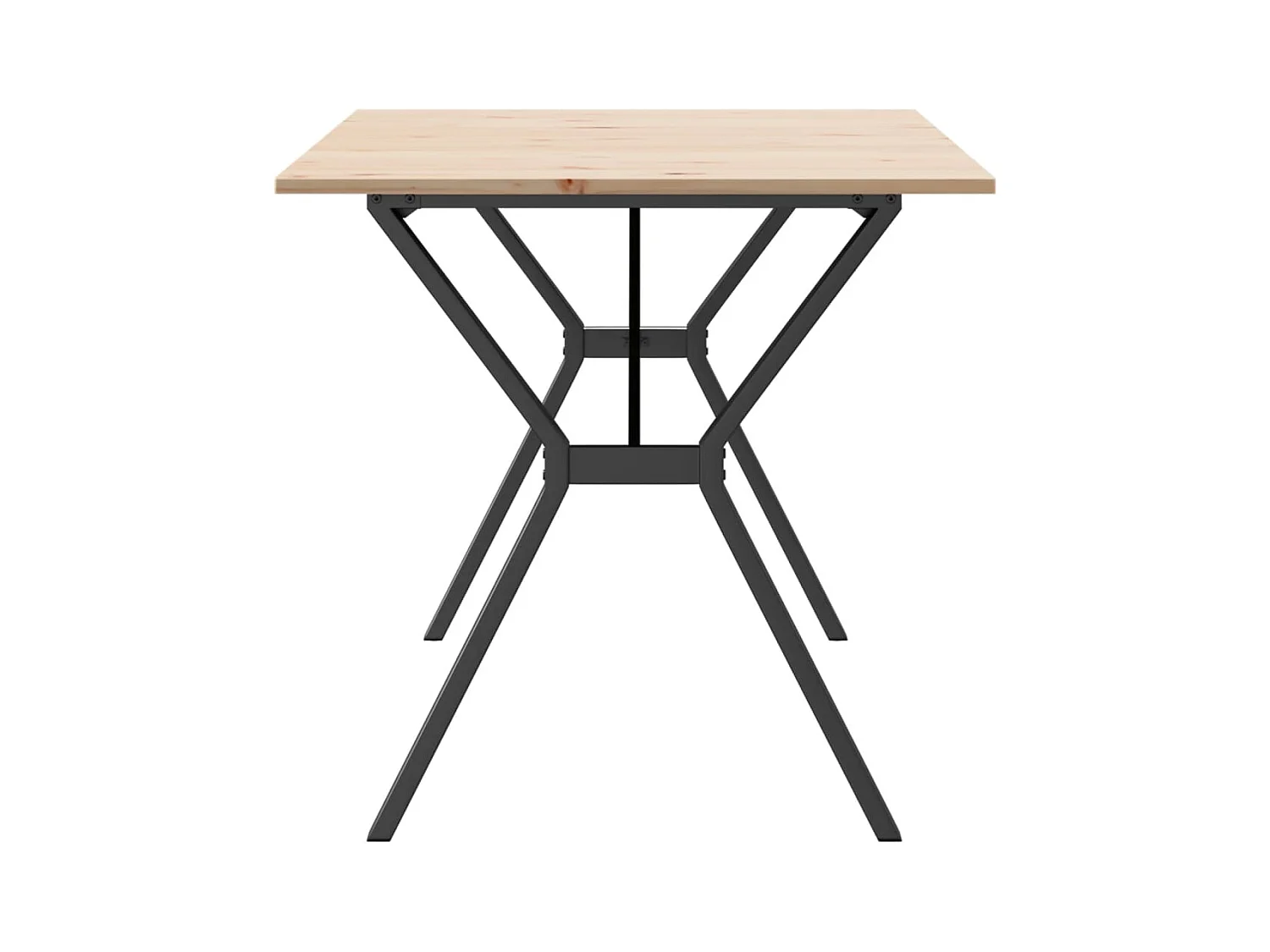 Mesa de comedor marco Y madera maciza pino y hierro 160x80x75cm ES238724