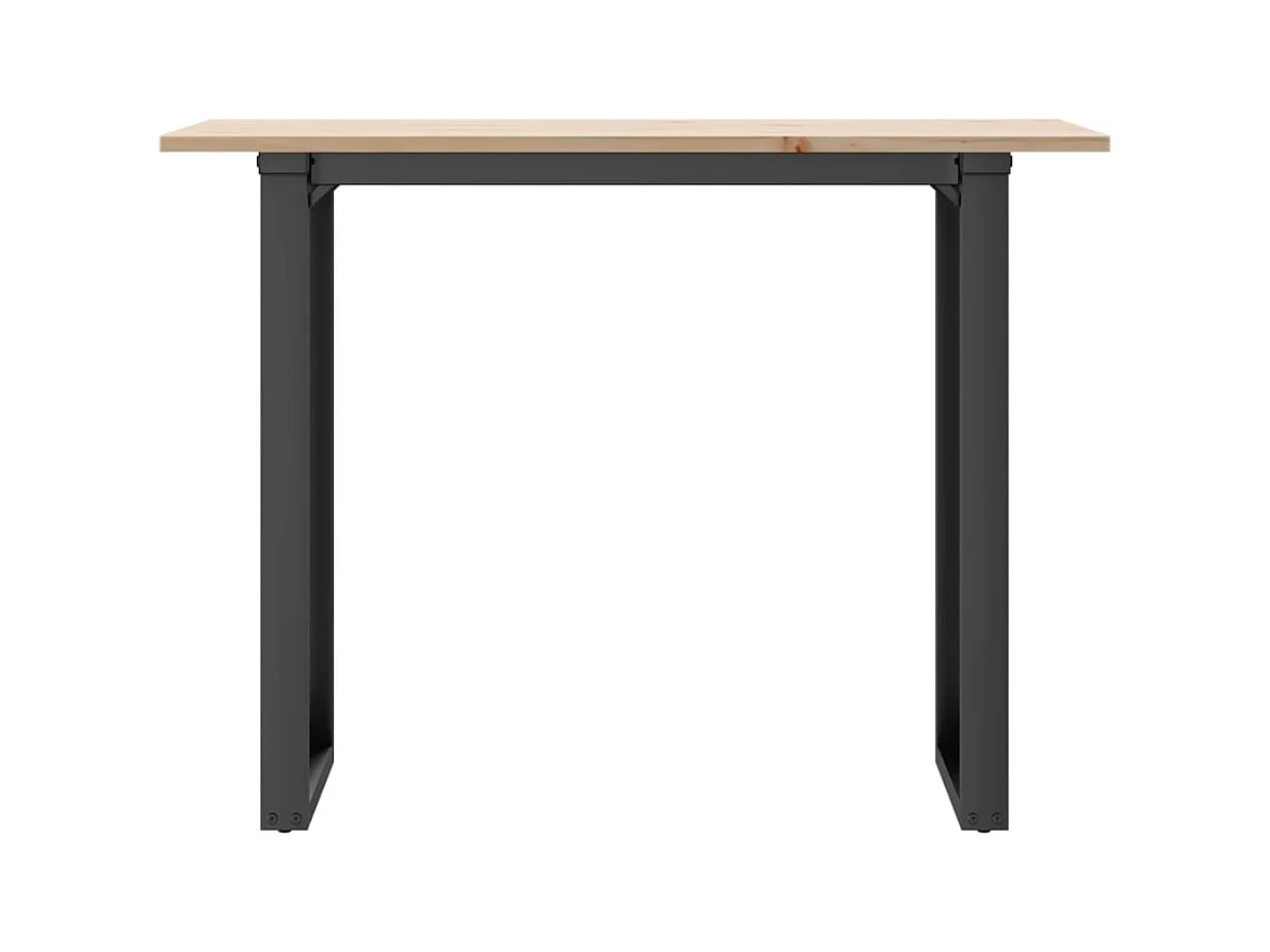 Table à manger cadre en O 100x50x75 cm bois de pin massif fonte FR559195