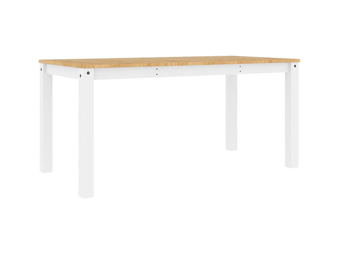 Table à manger Panama blanc 160x80x75 cm bois massif de pin FR941138