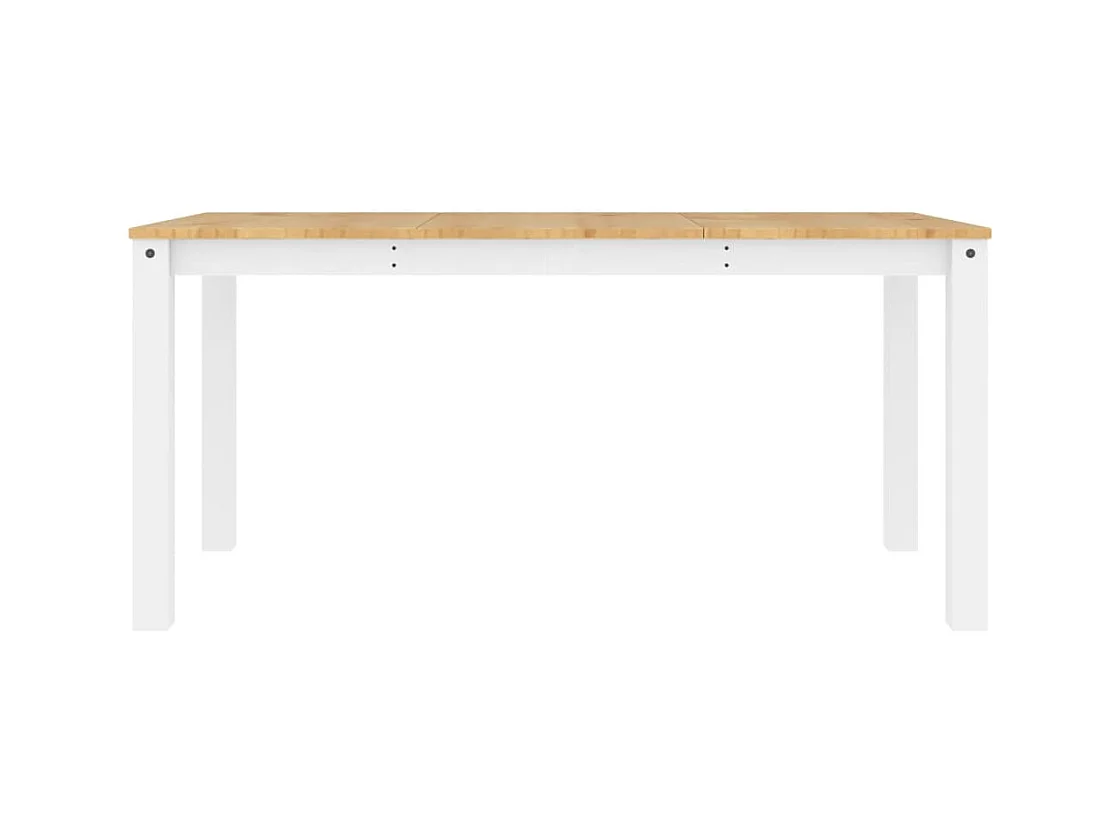 Table à manger Panama blanc 160x80x75 cm bois massif de pin FR941138