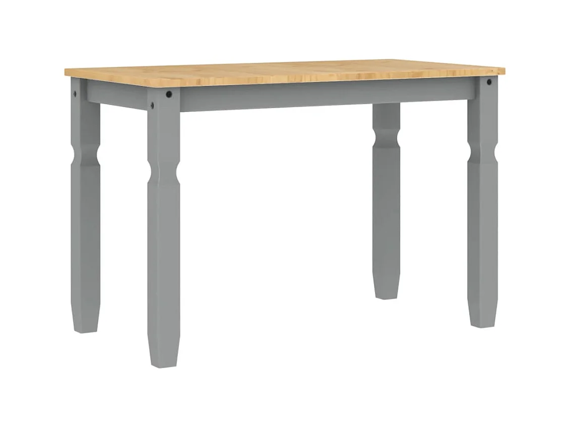Table à manger Corona gris 112x60x75 cm bois massif de pin FR385821