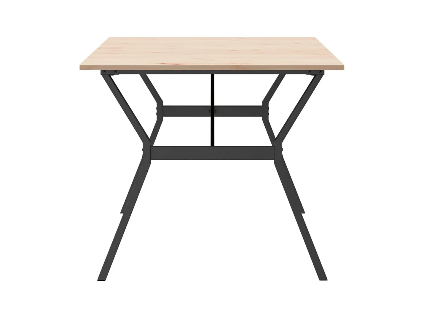 Mesa de comedor marco Y madera maciza pino y hierro 180x90x75cm ES489151