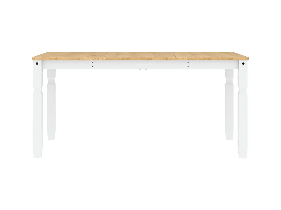 Table à manger Corona blanc 160x80x75 cm bois massif de pin FR627792