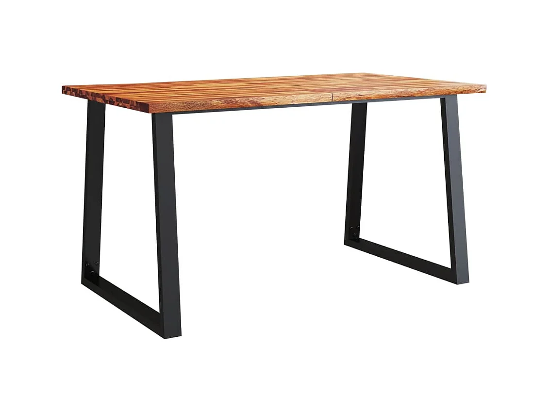 Mesa de comedor con borde vivo madera maciza acacia 140x80x75cm ES219378