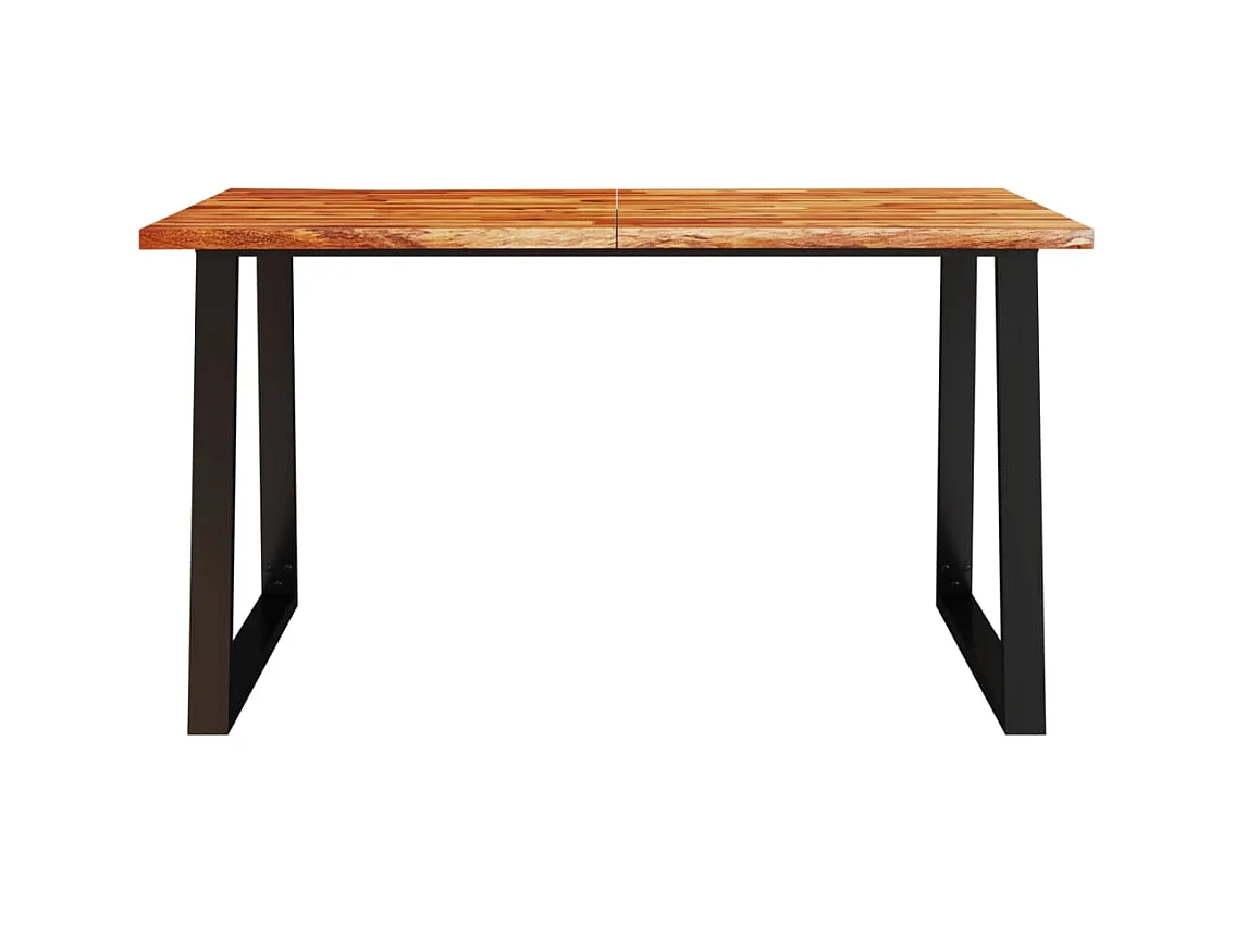 Mesa de comedor con borde vivo madera maciza acacia 140x80x75cm ES219378