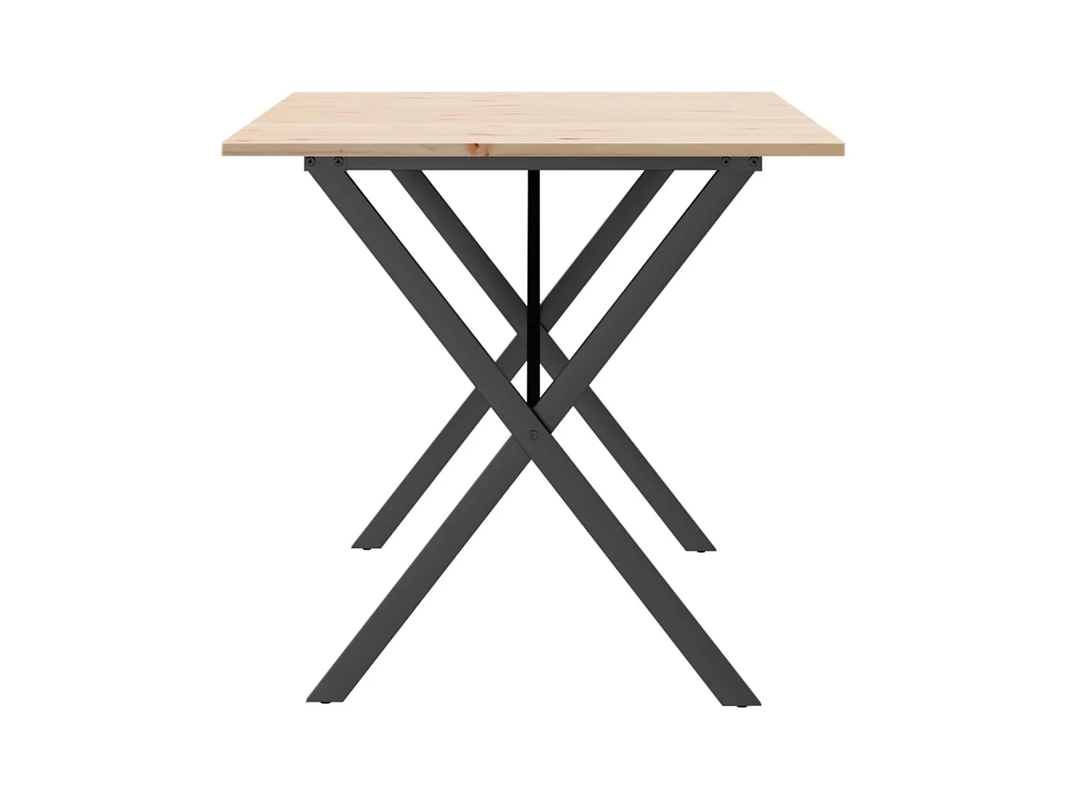 Mesa de comedor marco X madera maciza pino y hierro 140x80x75cm ES598825