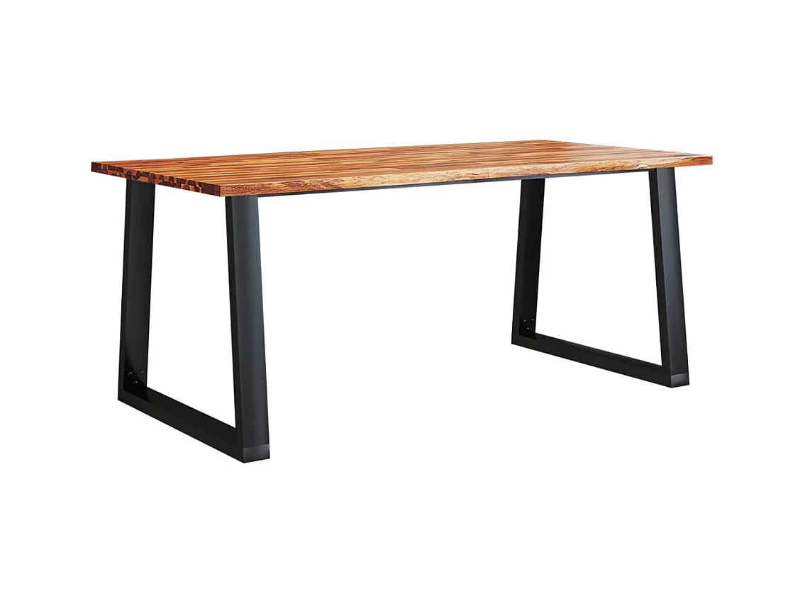 Mesa de comedor con borde vivo madera maciza acacia 180x90x75cm ES627278