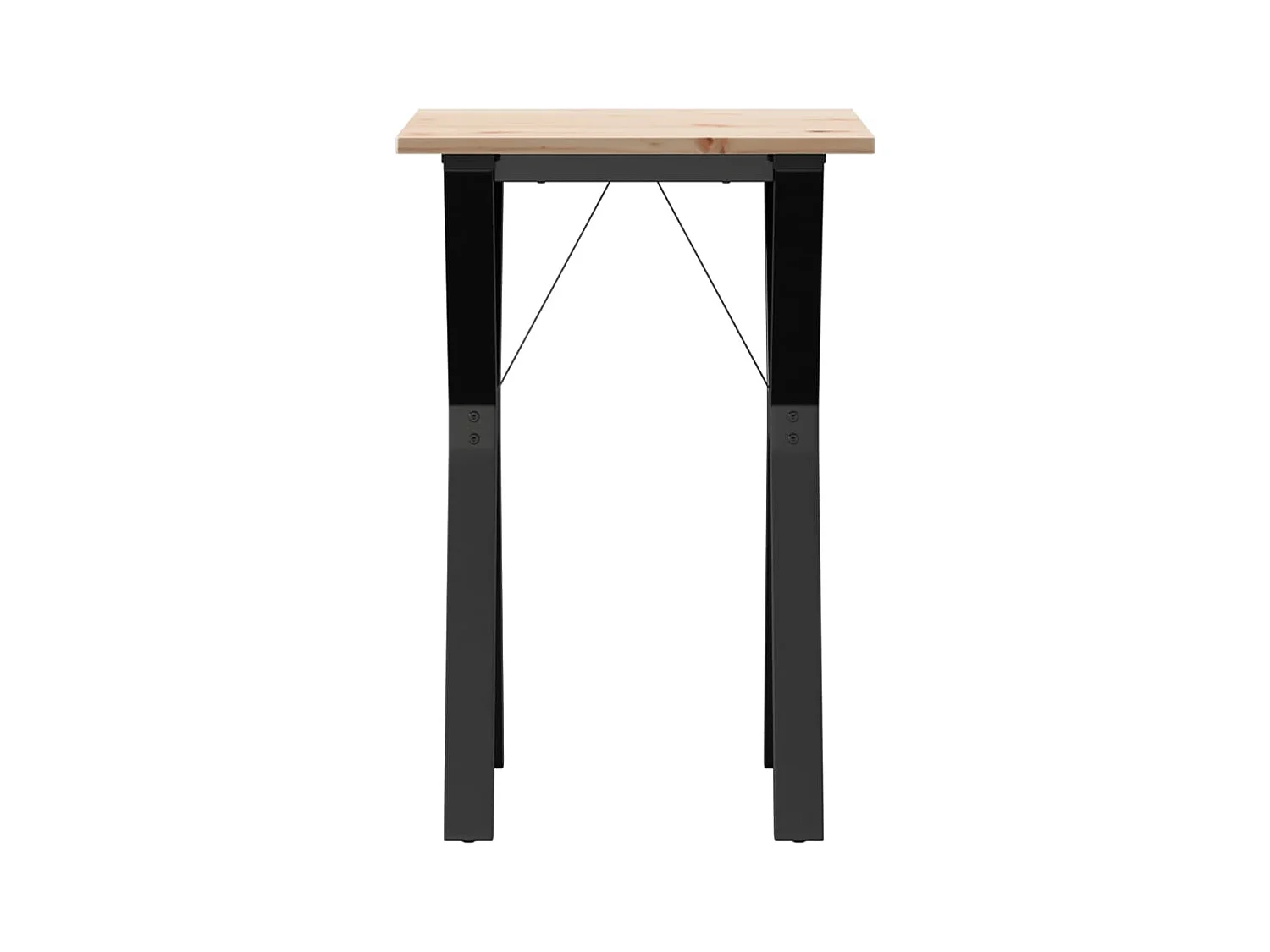 Mesa de comedor marco Y madera maciza pino y hierro 50x50x75 cm ES470911