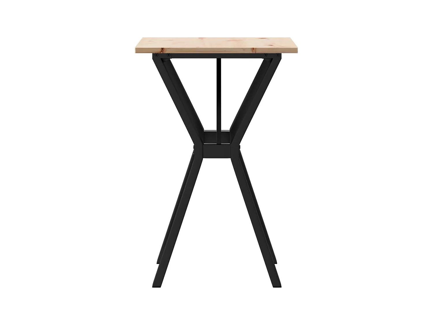 Mesa de comedor marco Y madera maciza pino y hierro 50x50x75 cm ES470911