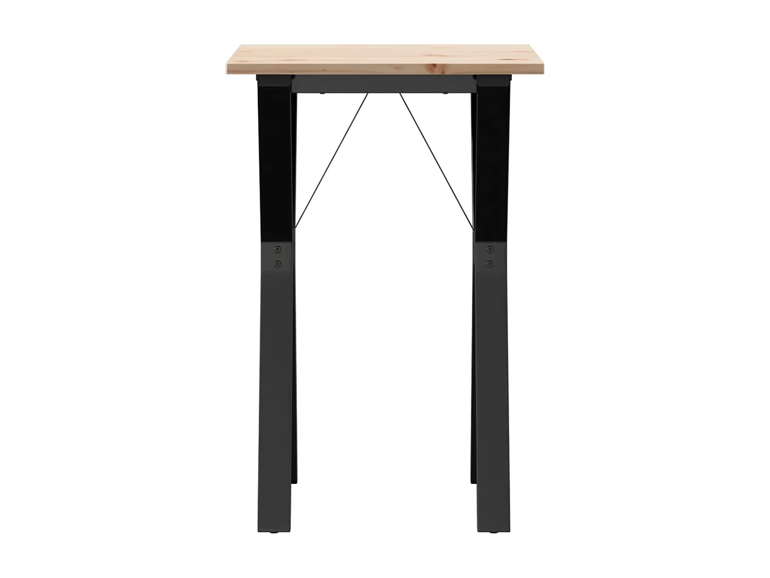 Mesa de comedor marco Y madera maciza pino y hierro 50x50x75 cm ES470911