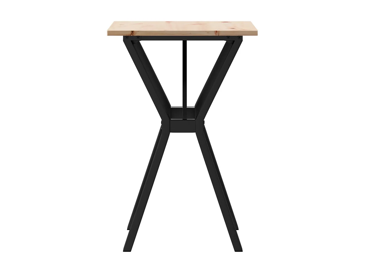 Mesa de comedor marco Y madera maciza pino y hierro 50x50x75 cm ES470911