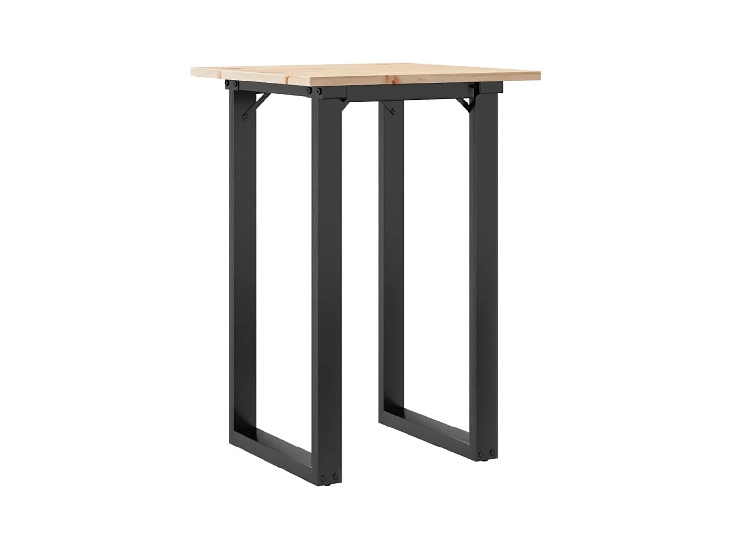 Mesa de comedor marco O madera maciza pino y hierro 50x50x75 cm ES986976