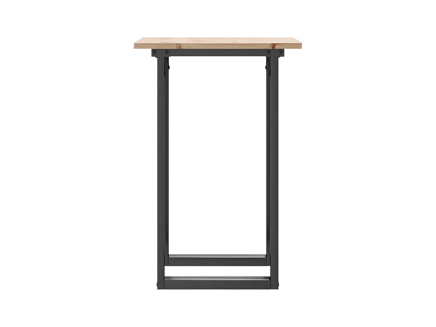 Mesa de comedor marco O madera maciza pino y hierro 50x50x75 cm ES986976