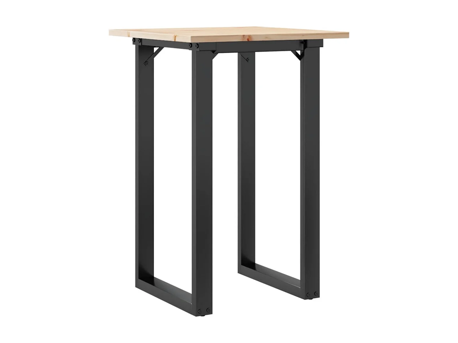 Mesa de comedor marco O madera maciza pino y hierro 50x50x75 cm ES986976