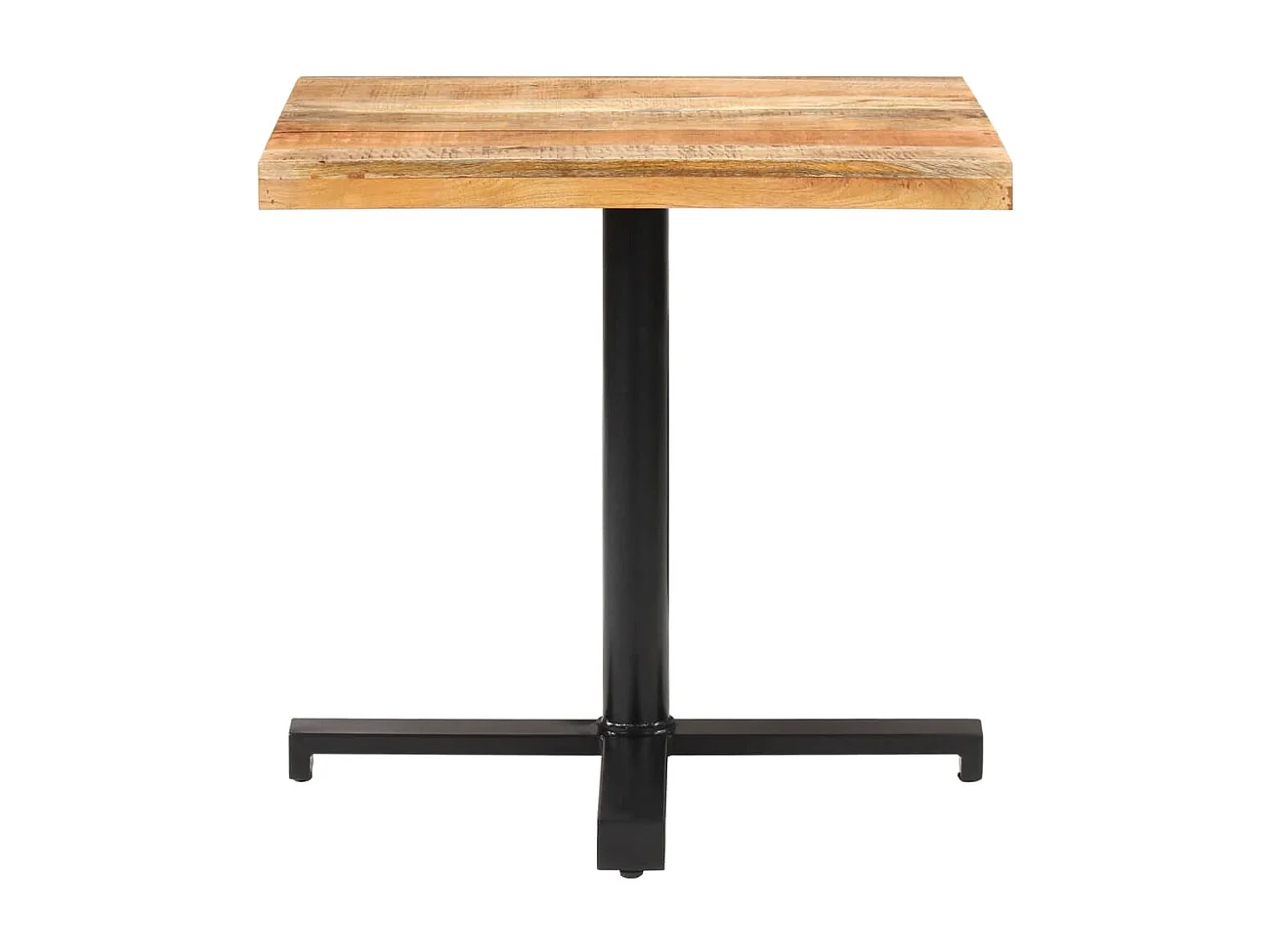 Table de bistro Carrée 80x80x75 cm Bois de manguier brut FR398301