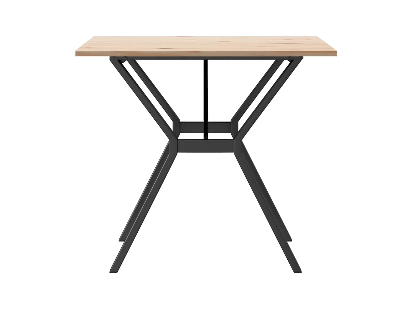 Table à manger cadre en Y 90x90x75 cm bois de pin massif fonte FR441505