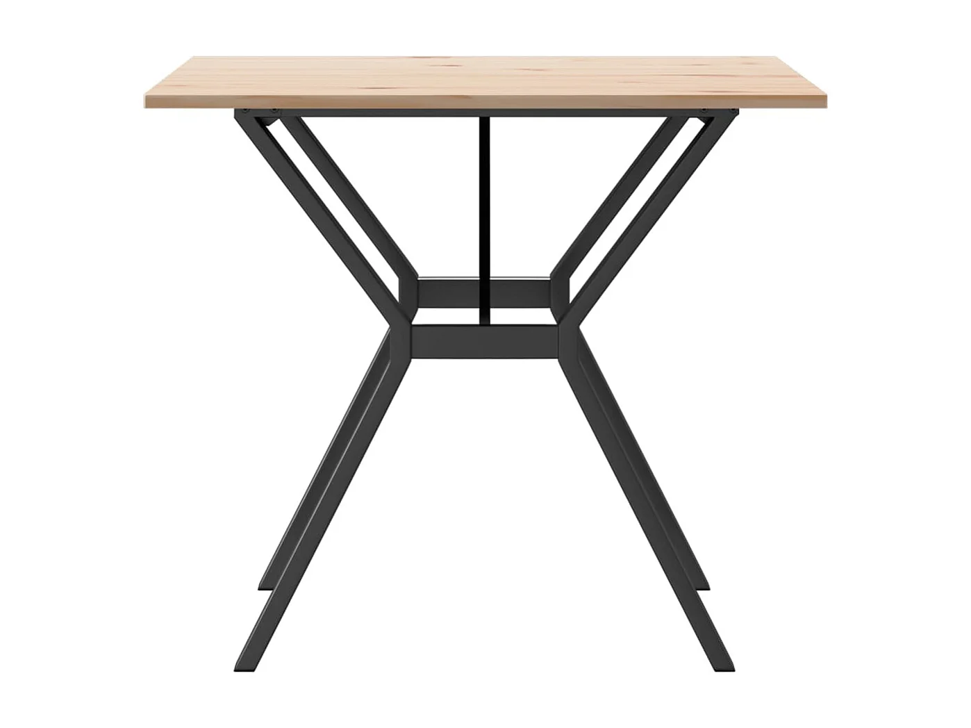 Table à manger cadre en Y 90x90x75 cm bois de pin massif fonte FR441505