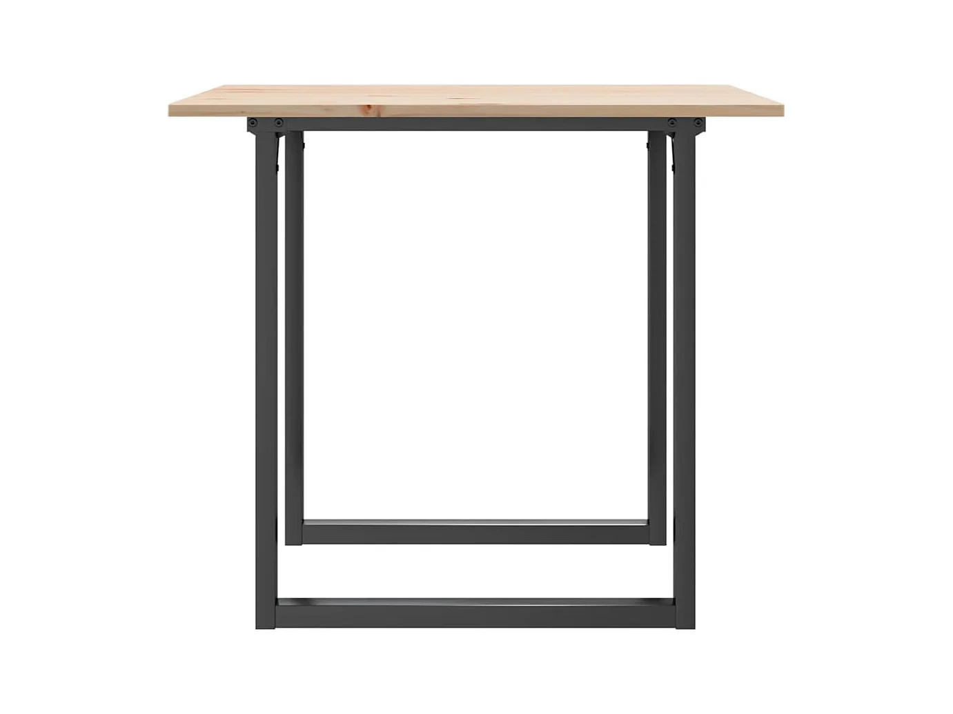 Table à manger cadre en O 90x90x75 cm bois de pin massif fonte FR357742
