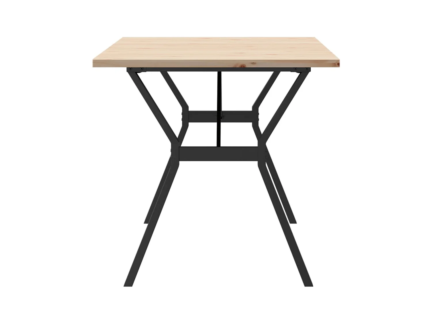 Table à manger cadre en Y 140x80x75,5 cm bois pin massif fonte FR197497