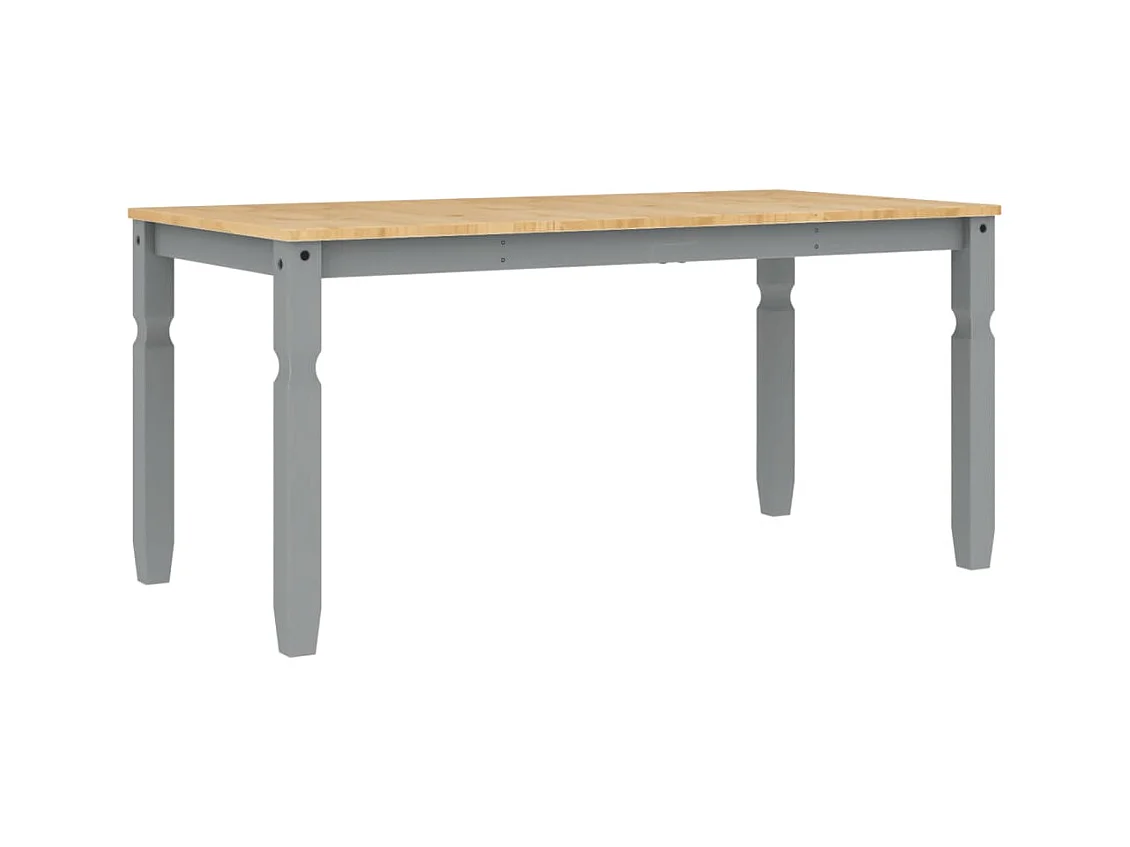 Mesa de comedor Corona madera maciza de pino gris 160x80x75 cm ES484227