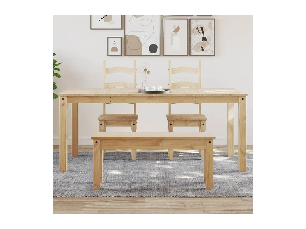 Mesa de comedor Panama madera maciza de pino 180x90x75 cm ES749096