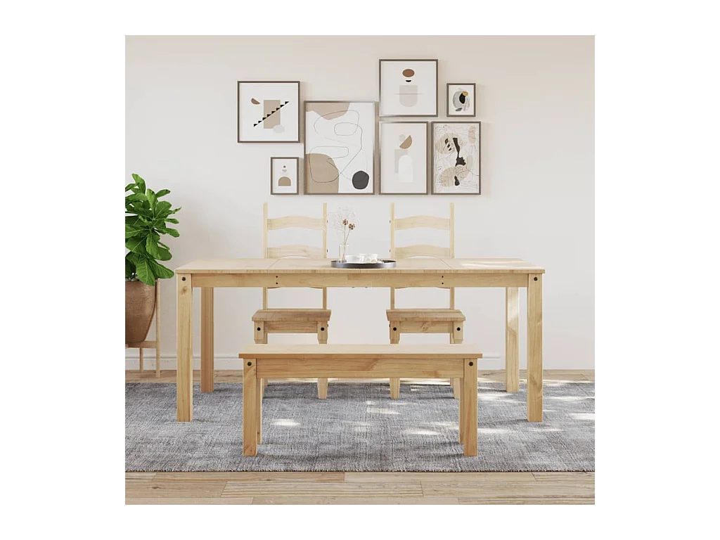 Mesa de comedor Panama madera maciza de pino 180x90x75 cm ES749096