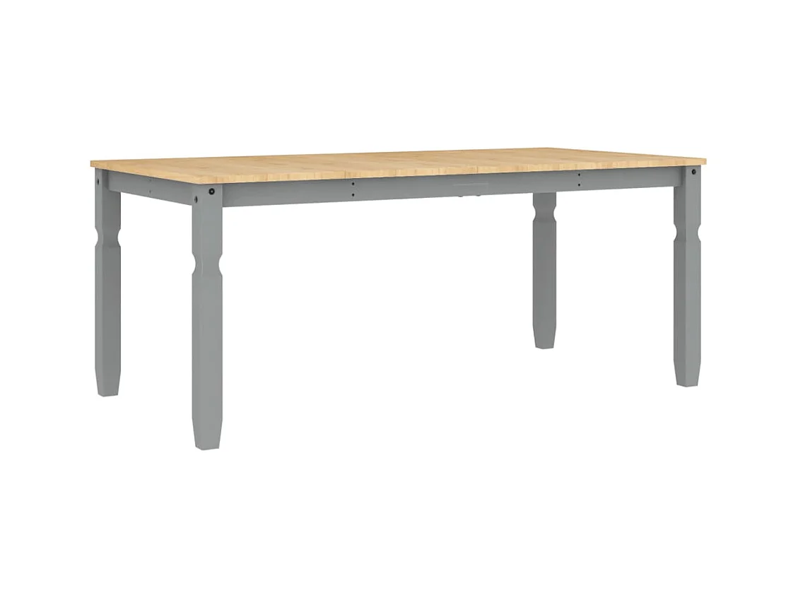 Table à manger Corona gris 180x90x75 cm bois massif de pin FR859793