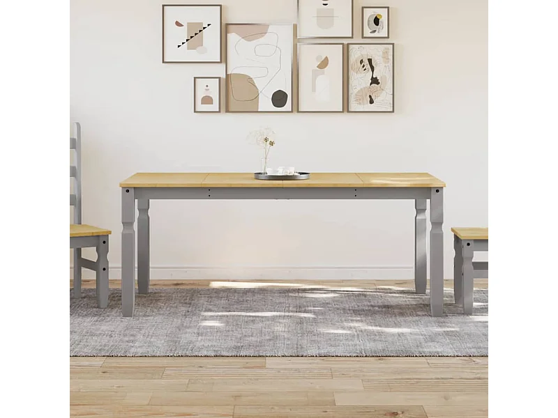 Eettafel Corona 180x90x75 cm massief grenenhout grijs BE502393