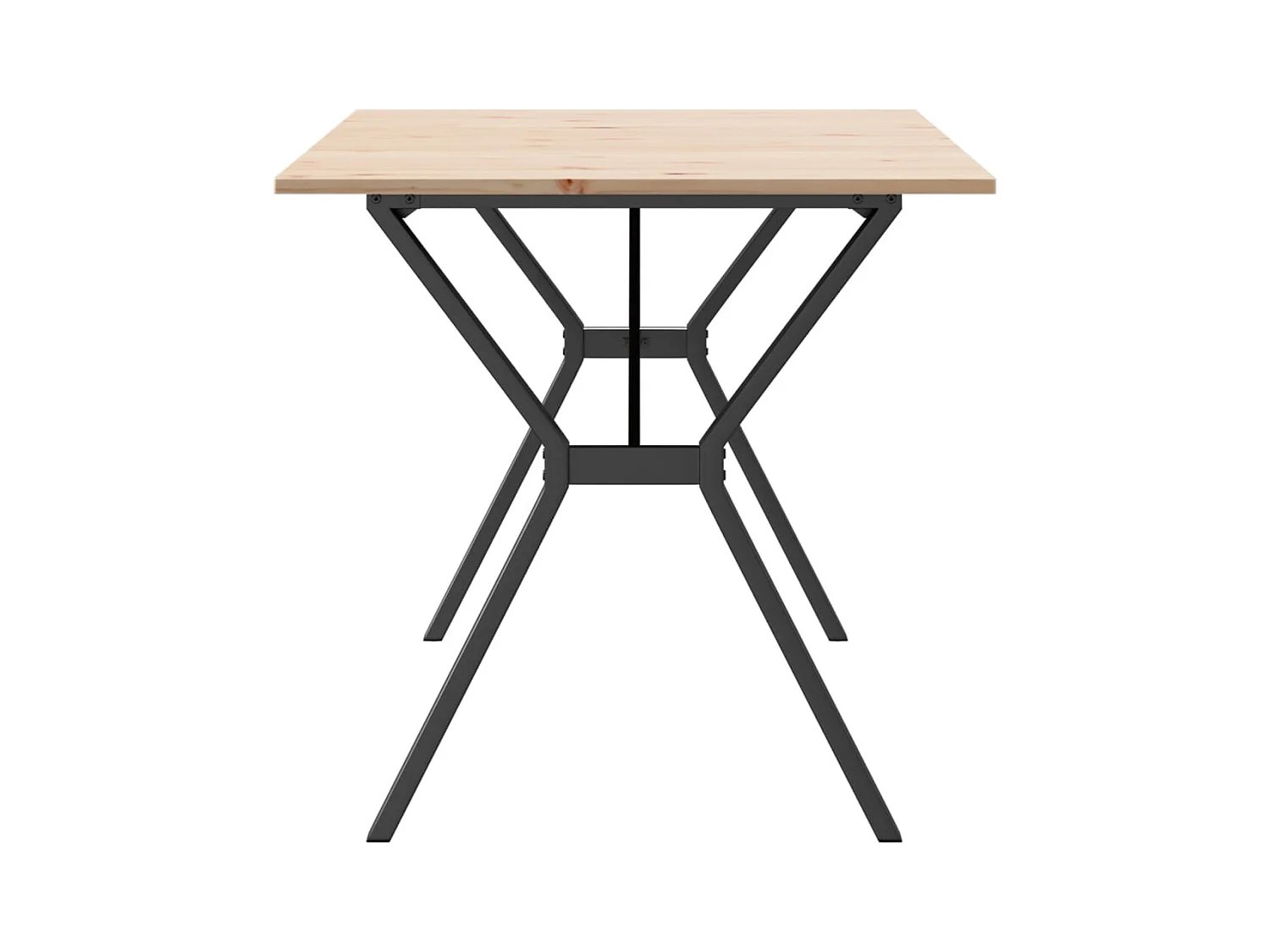 Mesa de comedor marco Y madera maciza pino y hierro 140x80x75cm ES201795