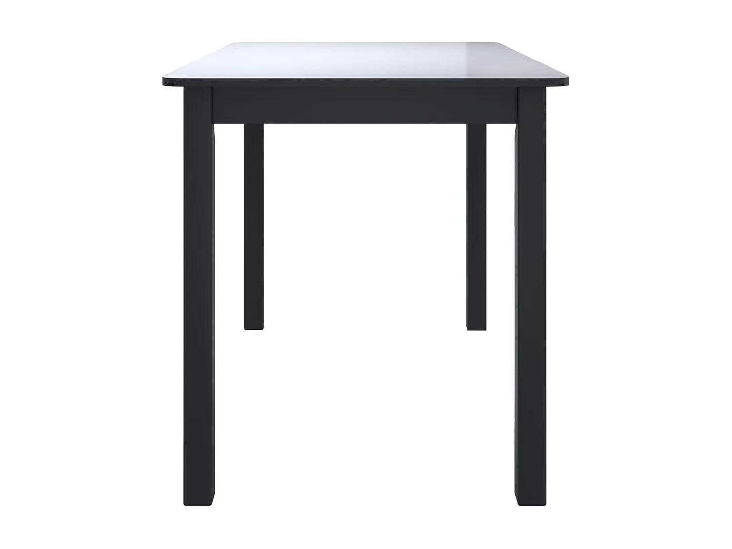 Table de salle à manger Noir 114x71x75 cm Bois d'hévéa massif FR148994