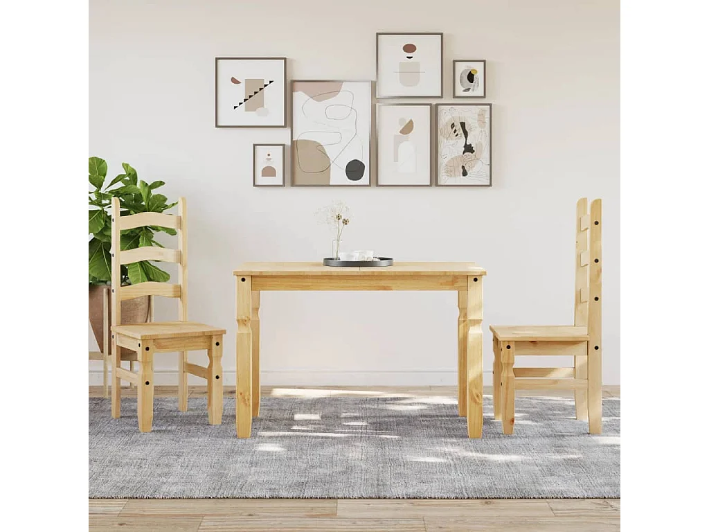 Mesa de comedor Corona madera maciza de pino 112x60x75 cm ES410243