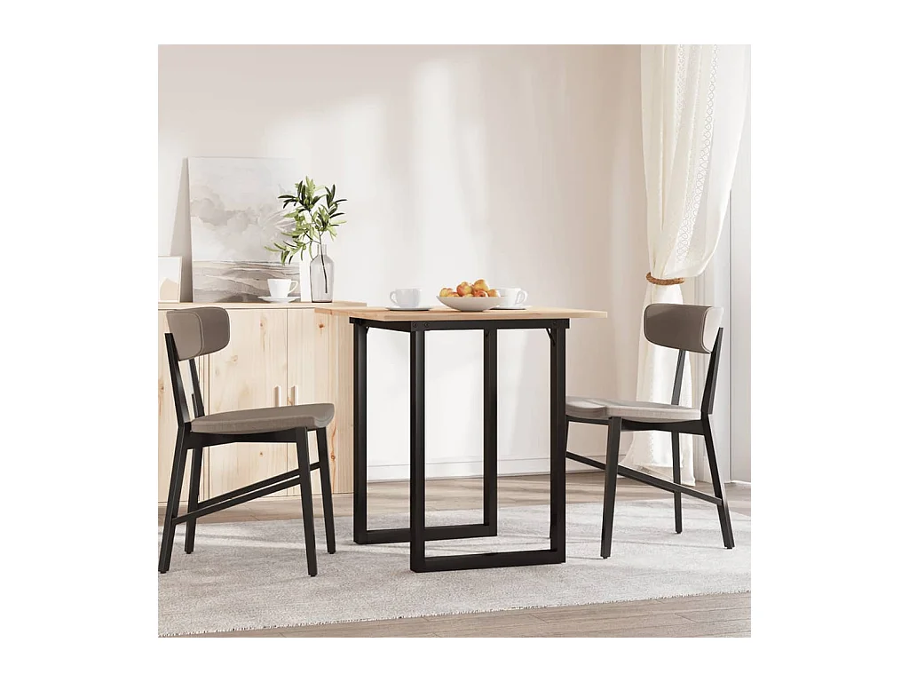 Table à manger cadre en O 60x60x75 cm bois de pin massif fonte FR636775