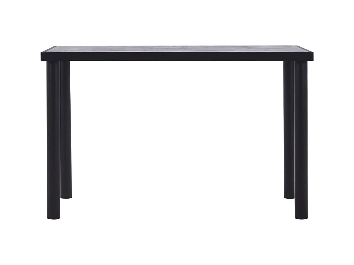 Mesa de comedor de MDF negro y gris hormigón 120x60x75 cm ES828973
