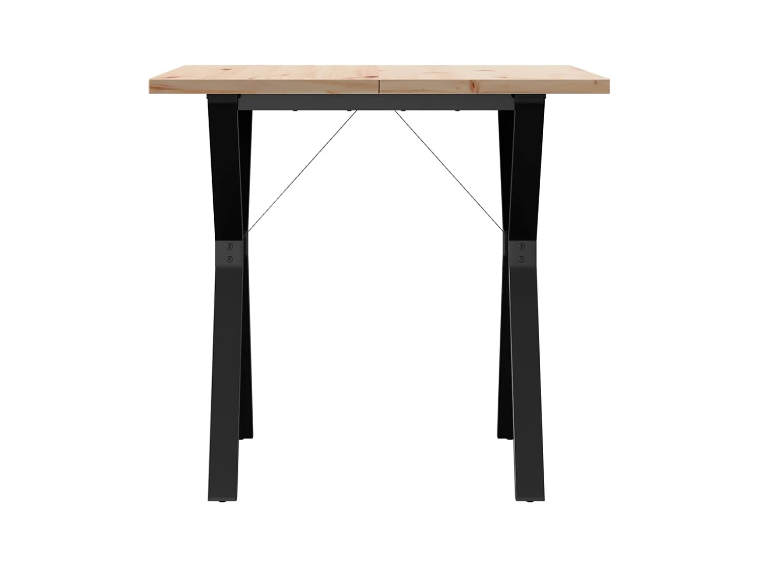 Table à manger cadre en Y 80x80x75,5cm bois de pin massif fonte FR645287