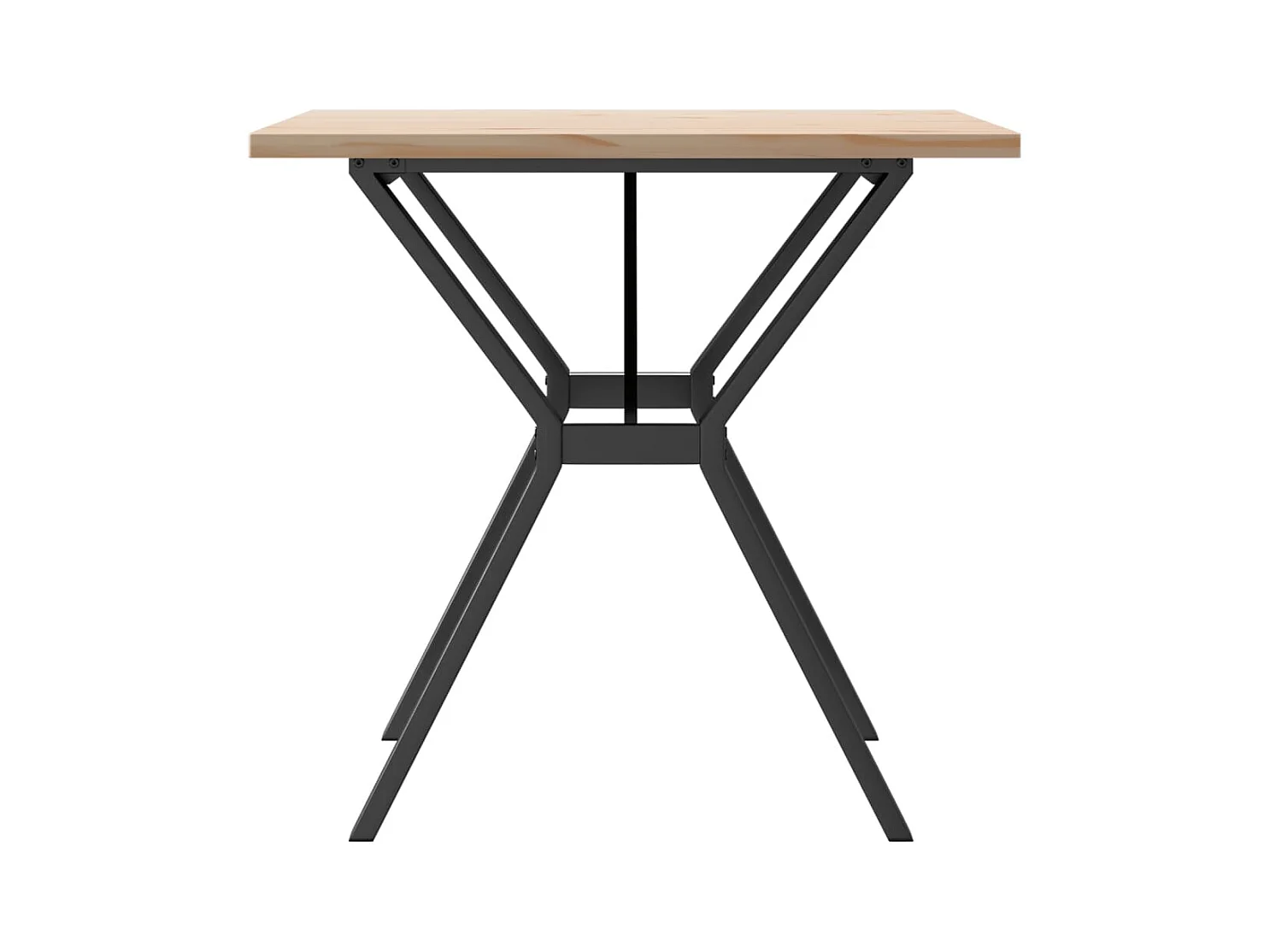 Table à manger cadre en Y 80x80x75,5cm bois de pin massif fonte FR645287