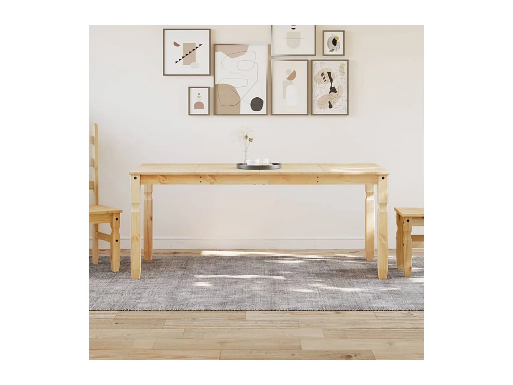 Mesa de comedor Corona madera maciza de pino 180x90x75 cm ES460795