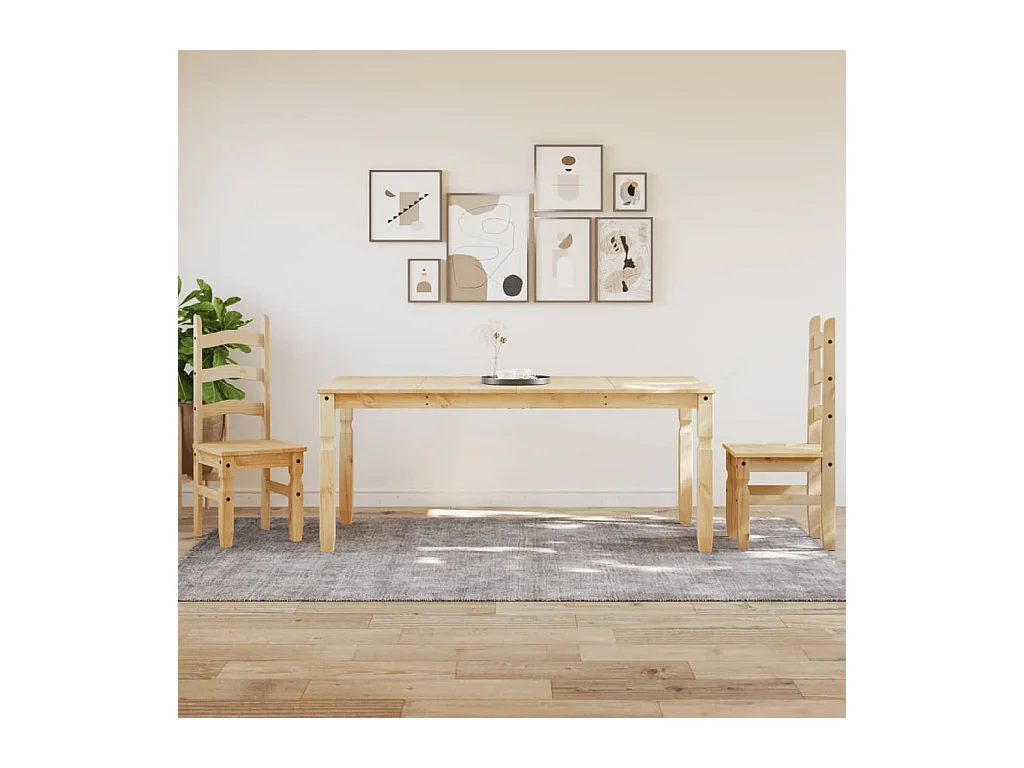 Mesa de comedor Corona madera maciza de pino 180x90x75 cm ES460795