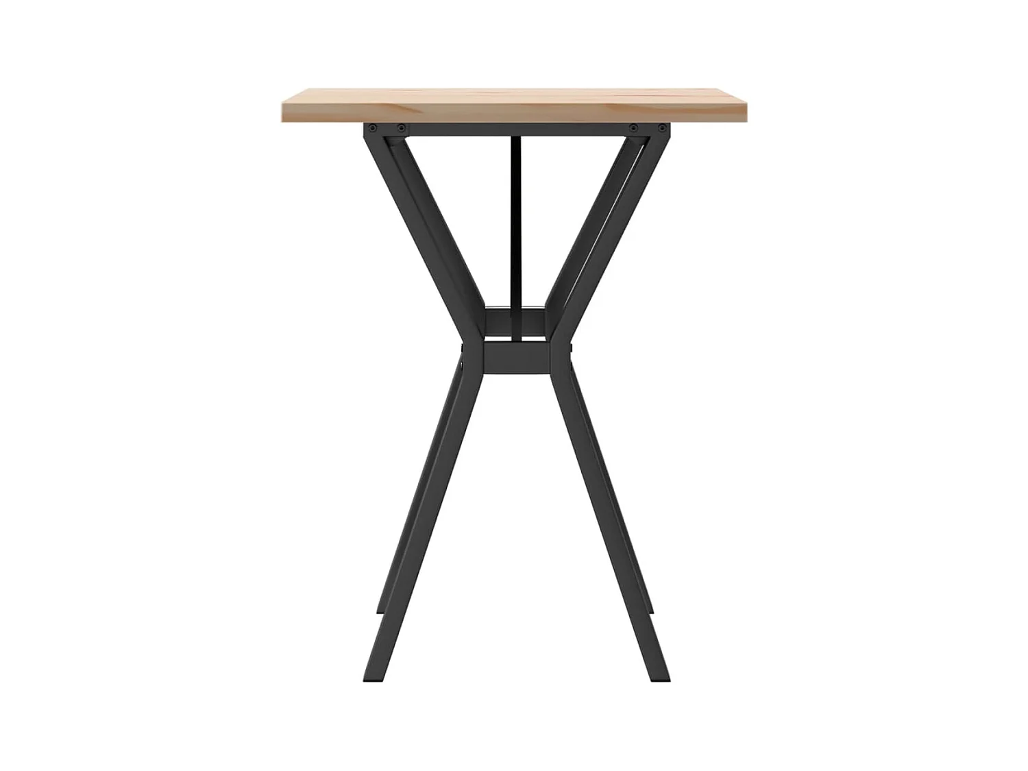 Table à manger cadre en Y 60x60x75,5cm bois de pin massif fonte FR240221